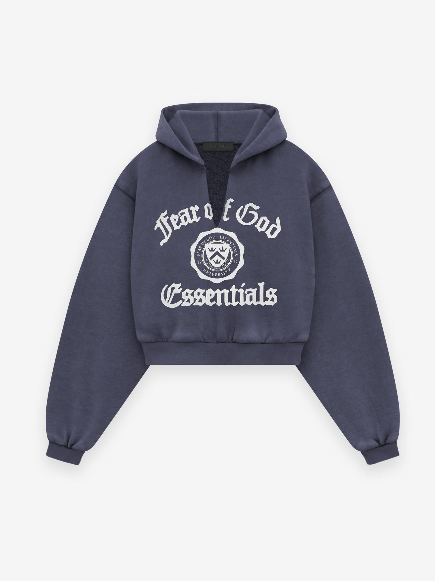 Women's Heavy Fleece Cropped V-Neck Essentials Hoodie