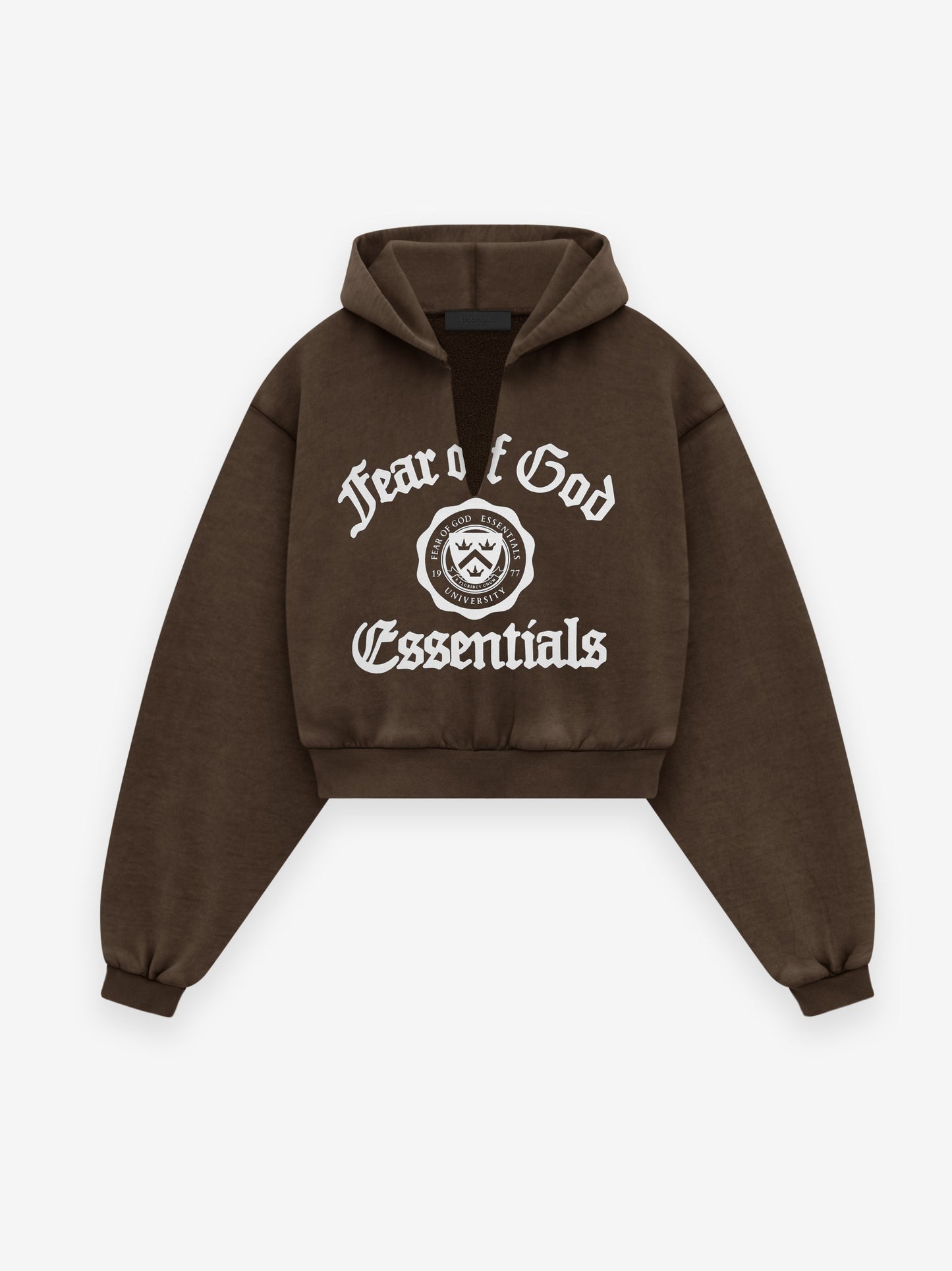 Women's Heavy Fleece Cropped V-Neck Essentials Hoodie