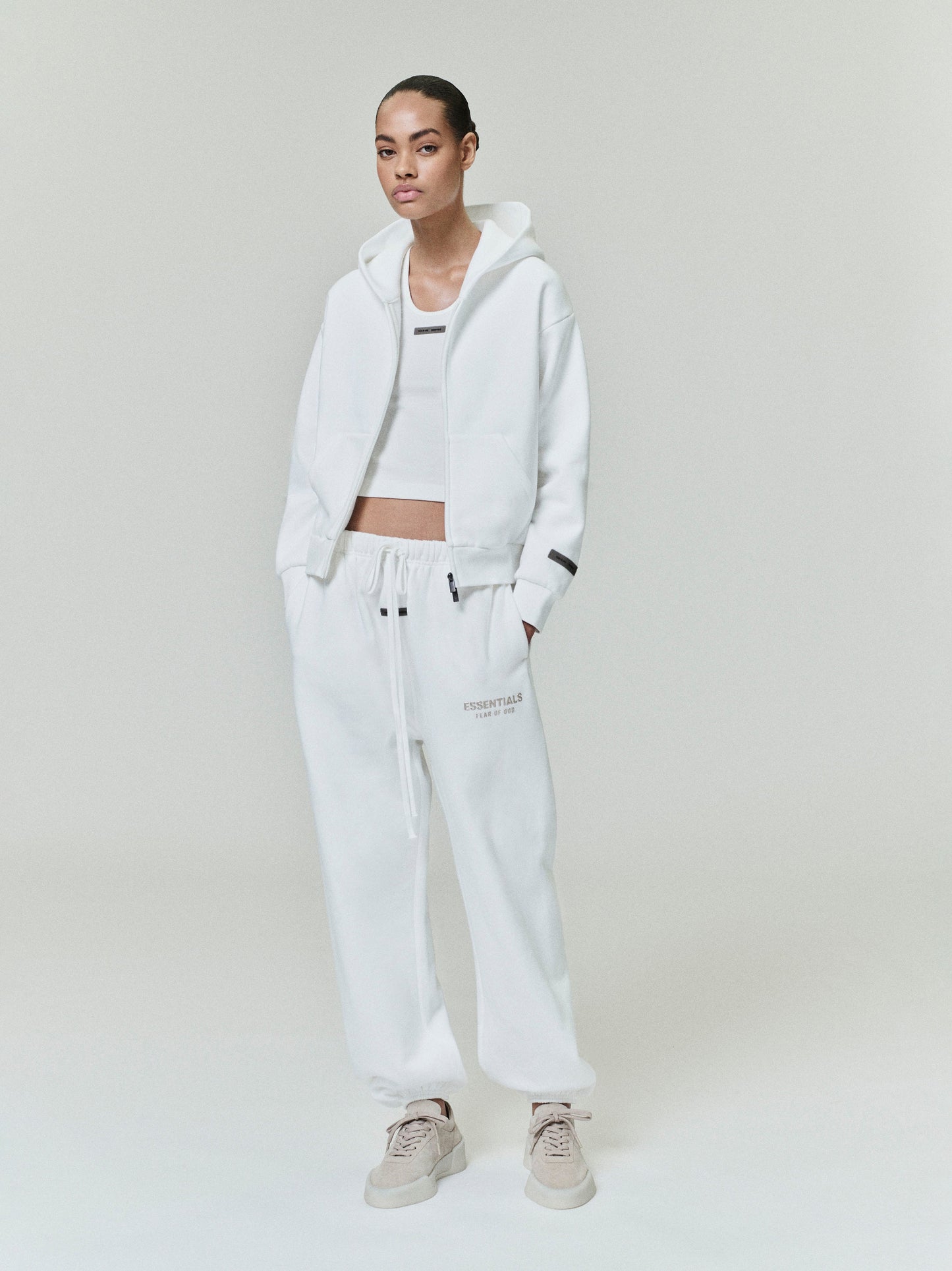 Womens Classic Fleece Zip-Up Essentials Hoodie