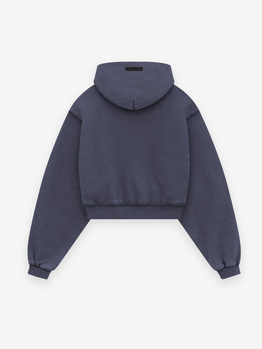 Women's Heavy Fleece Cropped V-Neck Essentials Hoodie
