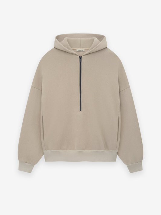 Cotton Cashmere Fleece Half Zip Essentials Hoodie